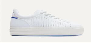 Rothys Women's 7 The RS02 Sneaker  Bright White Courtside Perforated Knit NEW